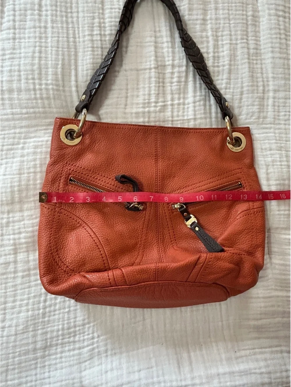 B Makowsky Leather Hobo Shoulder Bag Purse